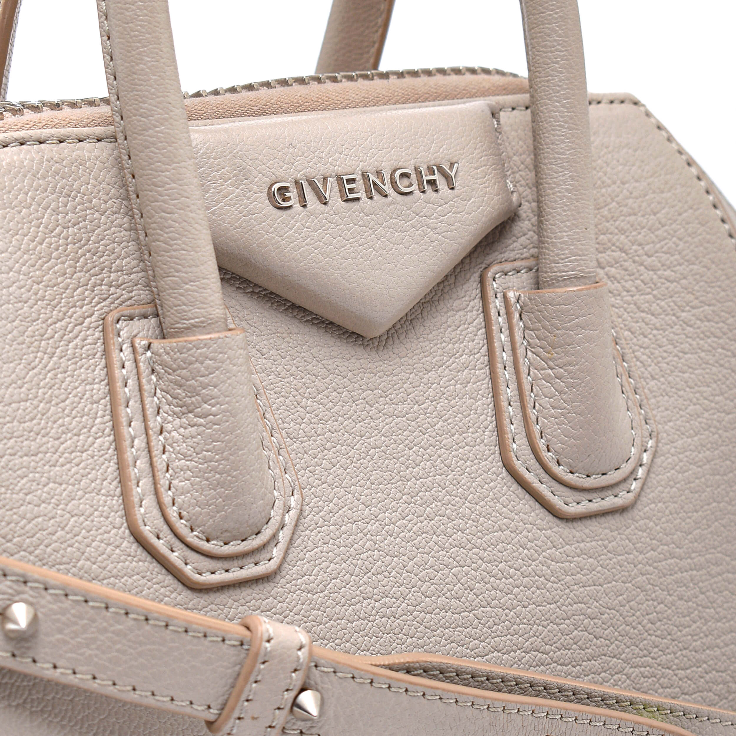 Givenchy - Stone Color Leather Nano Antigona Bag 